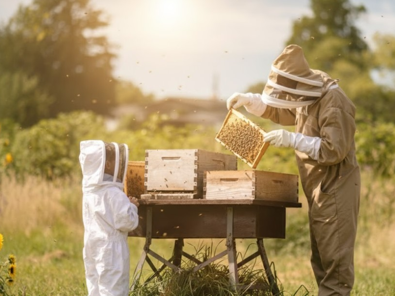 Combining bee colonies in spring to strengthen hives after winter